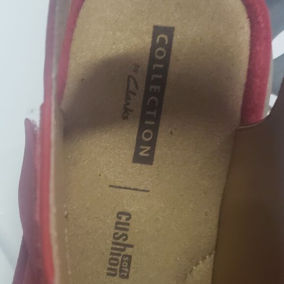 Clarks Collection Reedly Juno wedge sandals red nubuck 7.5 W LLL - Picture 6 of 6